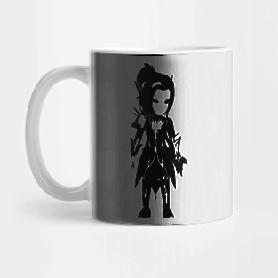 Elven archer minimal silhouette white Mug